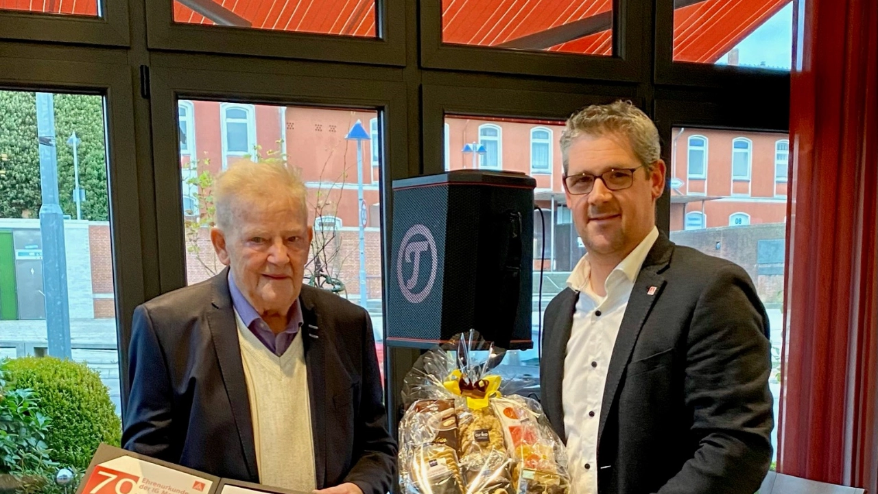 Seit 70 Jahren Mitglied der IG Metall