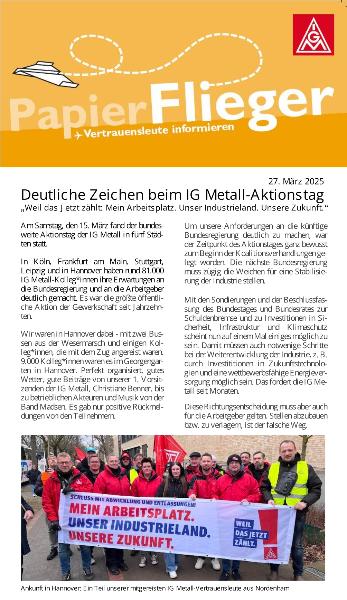 Papierflieger März 2025