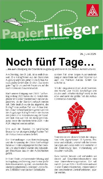 Papierflieger Juni 2025