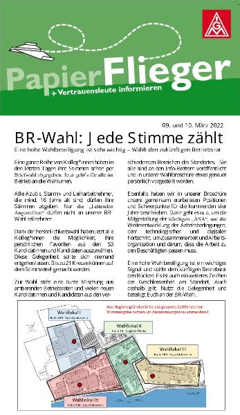 Papierflieger März 2022