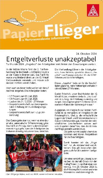 Papierflieger Oktober 2024