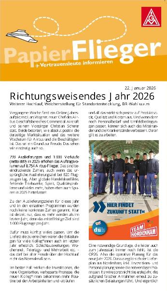 Papierflieger Januar 2026